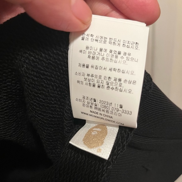 MCM X BAPE MONOGRAM SHARK HOODIE color black size S - Picture 7 of 11